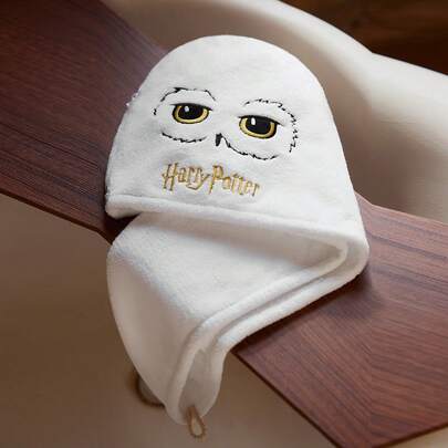 HARRY POTTER X SHEIN 1 Pc Cartoon Embroidery Microfiber Hair Drying Cap, Super Absorbent For Different Hair Amounts, For Home Bathroom Decor Summer Use,Gift Ideas,Back To School
