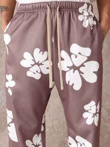 SUMWON Pantalones de chándal con estampado floral, cintura elástica, pantalones cómodos de estar en casa, pantalones deportivos, ropa de calle perfecta para uso casual en primavera y verano