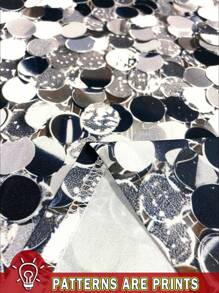 SHEIN EZwear Casual Minimalist Silver Sequin Printed Bodycon Spaghetti Strap Cami Dress For Women Chic Dress - White - View 3