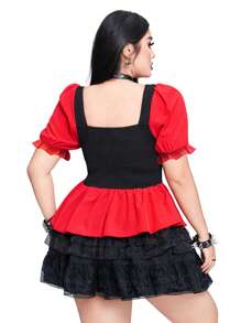 Whyspr Áo cánh Punk Rave tông màu tối giản dị, đơn giản và thời trang, phù hợp cho mùa hè - Nhiều màu - Xem 2