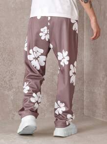 SUMWON Pantalones de chándal con estampado floral, cintura elástica, pantalones cómodos de estar en casa, pantalones deportivos, ropa de calle perfecta para uso casual en primavera y verano