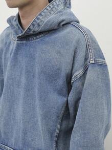 Manfinity Roghcode Plus Size Men's Denim Jacket, Fashion Suitable For Summer - Blue - View 8