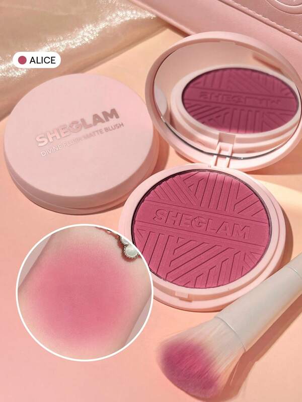 SHEGLAM Fard De Obraz Divine Flush Matte Blush-Alice Fard De Obraz Pudră Foarte Pigmentată, FăRă Decolorare, De Lungă Durată, StrăLucitoare, UșOară, Fard De Obraz Natural Fard De Obraz Machiaj Pentru Față Blush Pentru Petrecerea De CrăCiun Absolvire Zi De NașTere Vacanță Vară Toamnă Y2K Elegant Modă Femei Machiaj Cosmetice Petrecere Plajă CăLăTorie Camping ÎN Aer Liber ȘCoală Campus Excursie Festivaluri Decor Cadou Cadou Trandafir Fată Cosplay Cel Mai Bun Culoare Farmec Atmosferă