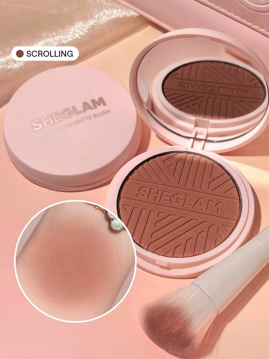 SHEGLAM Divine Flush Matte Blush-Scrolling Brand Beauty Cosmetic Makeup For Women And Girls - Scrolling - View 1