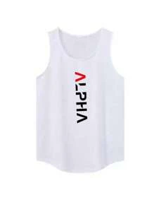 Manfinity Sport Corelite Men's Letter Print Round Neck Tank Top And Drawstring Waist Shorts Sports Suit Workout Set Gym Top Breathable
