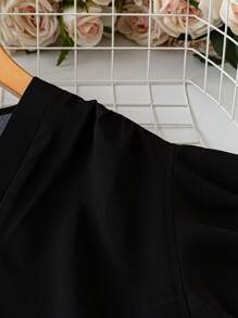 SHEIN Clasi Plus Size Holiday Casual Floral Print Ruffle Trim Shirt - Black - View 3