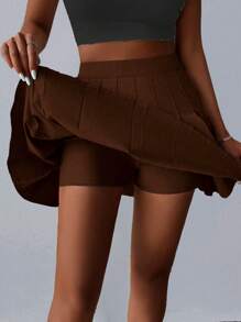 Lumivelle Gonna plissettata in tinta unita da donna, stile casual Y2K da scuola, elegante per appuntamenti e ufficio, adatta per primavera ed estate
