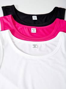 SHEIN Set de 3 blusas de tirantes simples y casuales, versátiles y combinables, para adolescentes, para primavera/verano