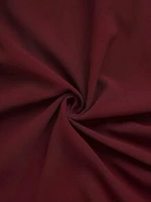 INAWLY Đầm mini hở lưng cổ xếp nếp màu trơn gợi cảm cho nữ, mùa hè - Màu Đỏ Sâu - Xem 4