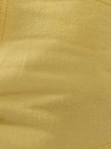 MISSGUIDED Denim Mini Shorts High Rise Casual Summer Cotton Twill Lemon Color Perfect For Beach Vacation Festival Streetwear Everyday Basic