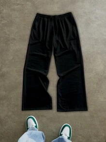 Manfinity ZONE917 Men's Street Style Graphic Print Loose Straight Leg Pants - Black - View 4