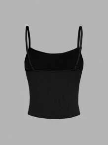 SHEIN Girlism Dziewczęcy swobodny, prosty, wygodny, uniwersalny, jednolity kolor, koszulka na ramiączkach