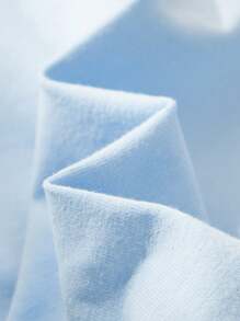 Cozy Pixies 2pcs Baby Boy Baseball Glove Pattern Contrast Color Knit Soft Round Neck Short Sleeve Top And Elastic Waist Shorts Set - Blue - View 6