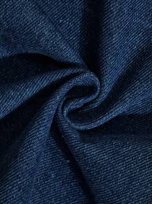 SHEIN Tween Girls Denim Two Pieces Outfits - Dark Wash - View 6