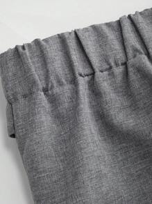 SHEIN Tall CURVE Plus Size Women Office/Commute Elegant Casual Button Decor Minimalist Suit Pants Fall Cloth For Women - Grey - View 6