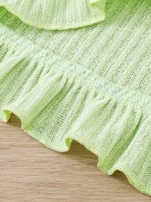 3pcs/Set Baby Girls' Casual Ruffle Hem Long Sleeve Jacket, Spring Autumn - Multicolor - View 5