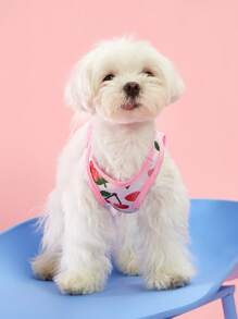 PETSIN 2pcs/Set Pet Cat Dog Universal Strawberry Print Cute & Sweet Comfortable Breathable Dog Vest, 2pcs/Set - Multicolor - View 13