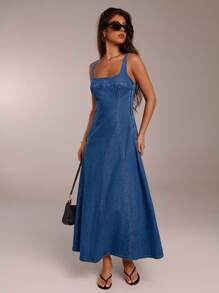 Forever 21 Spring & Summer Outfit Women Valentine Day/Elegant/Casual/Vintage/Festival Outfits/Country Concert Outfit/Brunch Outfits/Homecoming/Easter/Guest Outfit/Tea Party Outfit/Basic/Concert Outfit Women/Prom /Wedding/Rave Outfits Festival/Formal/Cowgirl/Western/Cocktail/Club Outfit/Spring Clothes/Birthday Outfit/Cute/Classy/Going Out/Vacation/Office Outfits/Airport Outfits/2000s Style/Streetwear/Sleeveless/Maxi Denim Dress