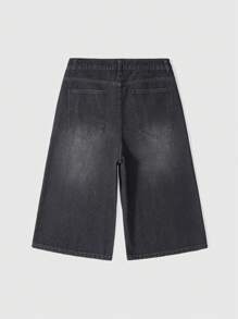ROMWE MEN Prep Men's Vintage Denim Jeans, Suitable For Summer - Black - View 2