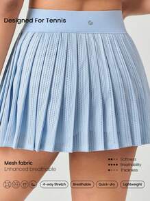 GLOWMODE 速干网眼布褶皱迷你裙，内置短裤侧袋防滑握把低冲击网球高尔夫匹克球日常穿着