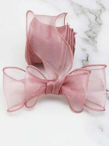 SHEIN 3/5 Meter pro Rolle Elegantes korallenrosa welliges Seiden-Organza Band - Zum Flechten, Haarband DIY, Kleid Band für Geschenkverpackung, Blumenstrauß Verpackung, Tortendekoration, Hochzeit, Weihnachten, Party DIY Handwerk Dekoration, Bekleidungsdekoration, Haraccessoires