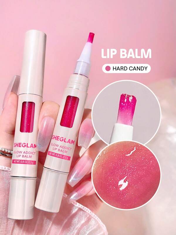 SHEGLAM Glow Addict Lip Balm-Hard Candy Ingrijire Hidratanta Pentru Buze Finisaj Cu Luciu Ridicat Gloss De Buze Roz Cu Pensula Vanzare De Vinerea Neagra Cadou De Craciun Ingrijire Pentru Buze Absolvire Zi De NașTere Vacanță Vară Toamnă Y2K Elegant Modă Femei Machiaj Cosmetice Petrecere Plajă CăLăTorie Camping ÎN Aer Liber ȘCoală Campus Excursie Festivaluri Decor Cadou Cadou Trandafir Fată Cosplay Cel Mai Bun Culoare Farmec Atmosferă