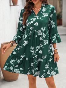 EMERY ROSE Women Short Sleeve Mini Dress, Fashionable Suitable For Summer - Green - View 1