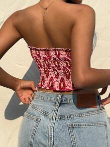 Sunnyshic المرأة الرجعية مطبوع تنورة نفرة المحاصيل