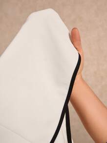 Elaquor Plus Size Commuting Contrast Trim Vest & Shorts 2 Pieces Set