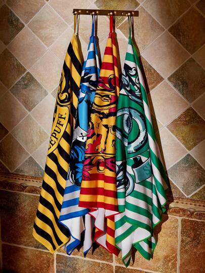 HARRY POTTER X SHEIN Hogwarts Gryffindor, Ravenclaw Striped House Print Towels, Bath Towels, Beach Towels, Absorbent & Soft