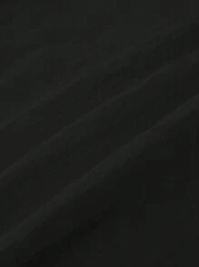 Franclia 优雅无袖弹性下摆宽松 V 领抽绳纹理编织白色女式衬衫，春夏 - 黑色 - 查看 6