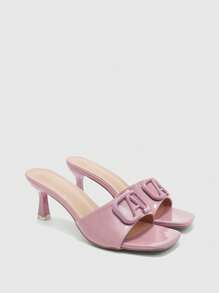 CUCCOO BIZCHIC New Arrival Silver Strap Transparent Crystal Rhinestone Embellished Sandals, Fairy Vibe - Pink - View 2