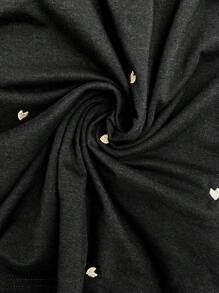 SHEIN Camiseta de enfermería de maternidad con cuello redondo y manga corta con estampado de corazón