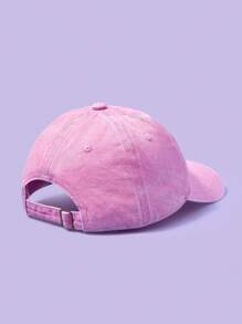 SCOOBY-DOO X SHEIN 1pc Casual Dog Printed Washed Baseball Cap - Hot Pink - View 3