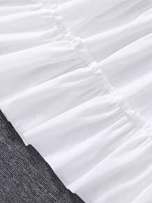 SHEIN Tween Girls Plain Sleeveless Short Dress,Holiday,Summer,Travel - White - View 4