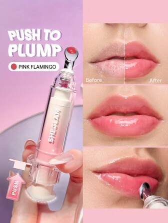 Booster Shine Plumping Lip Gloss-Pink Flamingo Graduation Birthday Holiday Summer Fall Autumn Y2K Fancy Fashion Women Makeup Cosmetic Party Beach Travel Camping Outdoors School Campus Trip Festivals Decor Gift Present Rose Girl Cosplay Best Color Charm Vibe