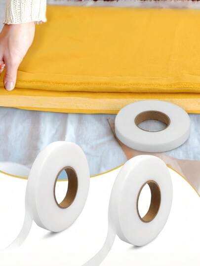 1PC Double Sided Adhesive Interlining Fabric - Strong Bonding Non Woven Hem Tape For Clothing, Curtains, DIY Crafts - No Sew Iron On Fusible Web - Easy Cut Washable (1/1.5/2/3cm Width) - Garment Accessories, Tailoring Supplies, Fabric Glue Tape