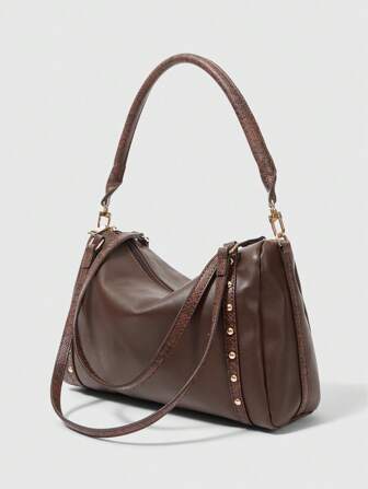 Grunge Punk Bolso de hombro casual de gran capacidad de moda para mujer