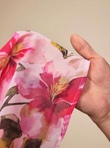 Chiquease Women Fitted Beach Style Chiffon Tube Mini Dress With Floral Print - Pink - View 4