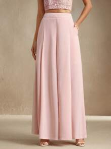 Anewsta Women Wide Leg Pants, Casual Business Casual, Daily Wear, Versatile - Pink - View 4