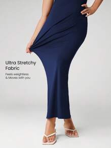 GLOWMODE Đầm Maxi Đuôi Cá Modal Dây Đeo Có Thể Điều Chỉnh Hàng Ngày Thường Ngày Mùa Hè Đầm Dự Tiệc Đầm Dài Đầm Dạ Hội - Dark Blue - Xem 6