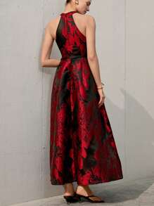 Aveloria Modichic Vestido de mujer elegante de halter de jacquard - Multicolor - Ver 3