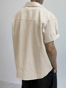 DAZY Camisa de mezclilla de verano para hombre con etiqueta
