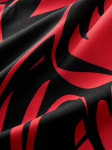 Manfinity Homme MEN Street Life Men's Sports Shorts, Boxing Shorts, Basketball Shorts, Summer,Men's Fashionable Contrast Color Print Short Sleeve T-Shirt, Summer Gym Clothes Men Men Sports Shorts Men S Workout Shorts Graphic Shorts For Men Men Workout Shorts - Multicolor - View 4