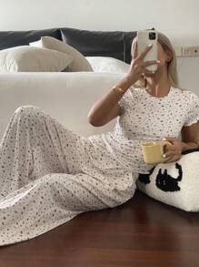 Livesso 女士休闲舒适睡衣套装，夏季 - 白色 - 查看 8