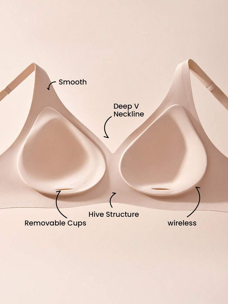 2 piezas Sujetador sin costuras inalámbrico con efecto curva de ensueño, estilo lencería, sin marcas, cómodo, imprescindible