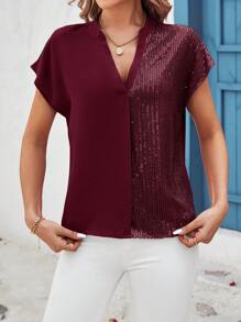 SHEIN Clasi Áo kiểu nữ cỡ lớn mùa thu in hình chim hạc, tay cánh dơi, kiểu dáng thường ngày, thích hợp cho năm mới, dự tiệc, đêm giao thừa, quà tặng cho nữ dịp năm mới, quà tặng cho nữ dịp năm mới, đêm giao thừa, ngày lễ tình nhân, quà tặng sinh nhật, quà tặng sinh nhật cho nữ, quà tặng mùa xuân, quà tặng mùa xuân, áo kiểu thanh lịch cho nữ, áo kiểu thanh lịch cho nữ. - Màu Đỏ Sâu - Xem 6