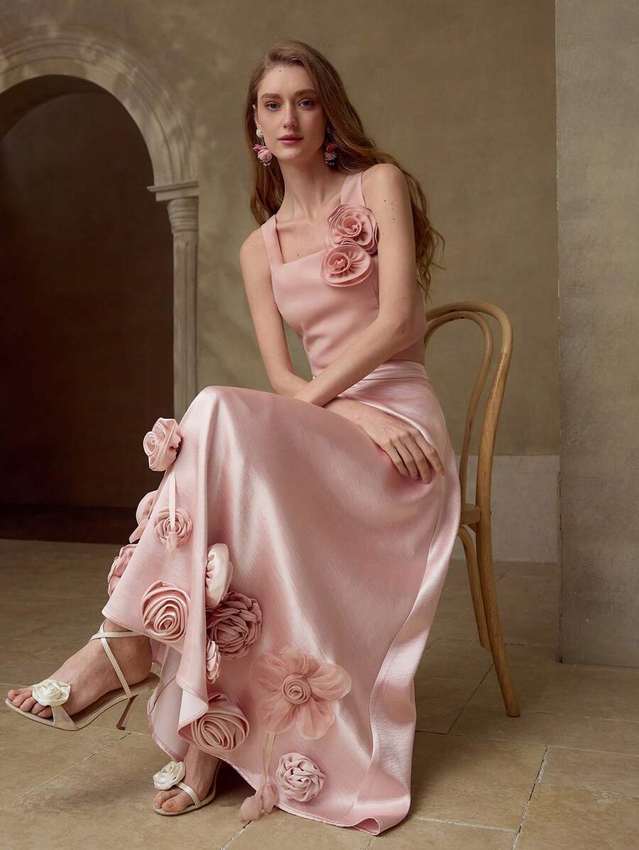 MOTF PREMIUM 立体花朵飘逸短裙