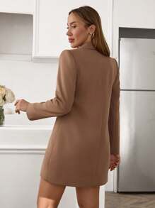 EURMUSE Double Button Lapel Collar Blazer