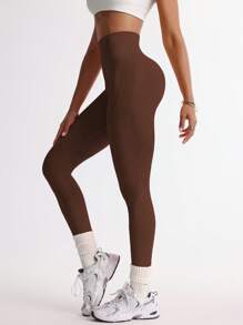 Powerista Damen einfarbige Sport Leggings, modische Sommerhosen